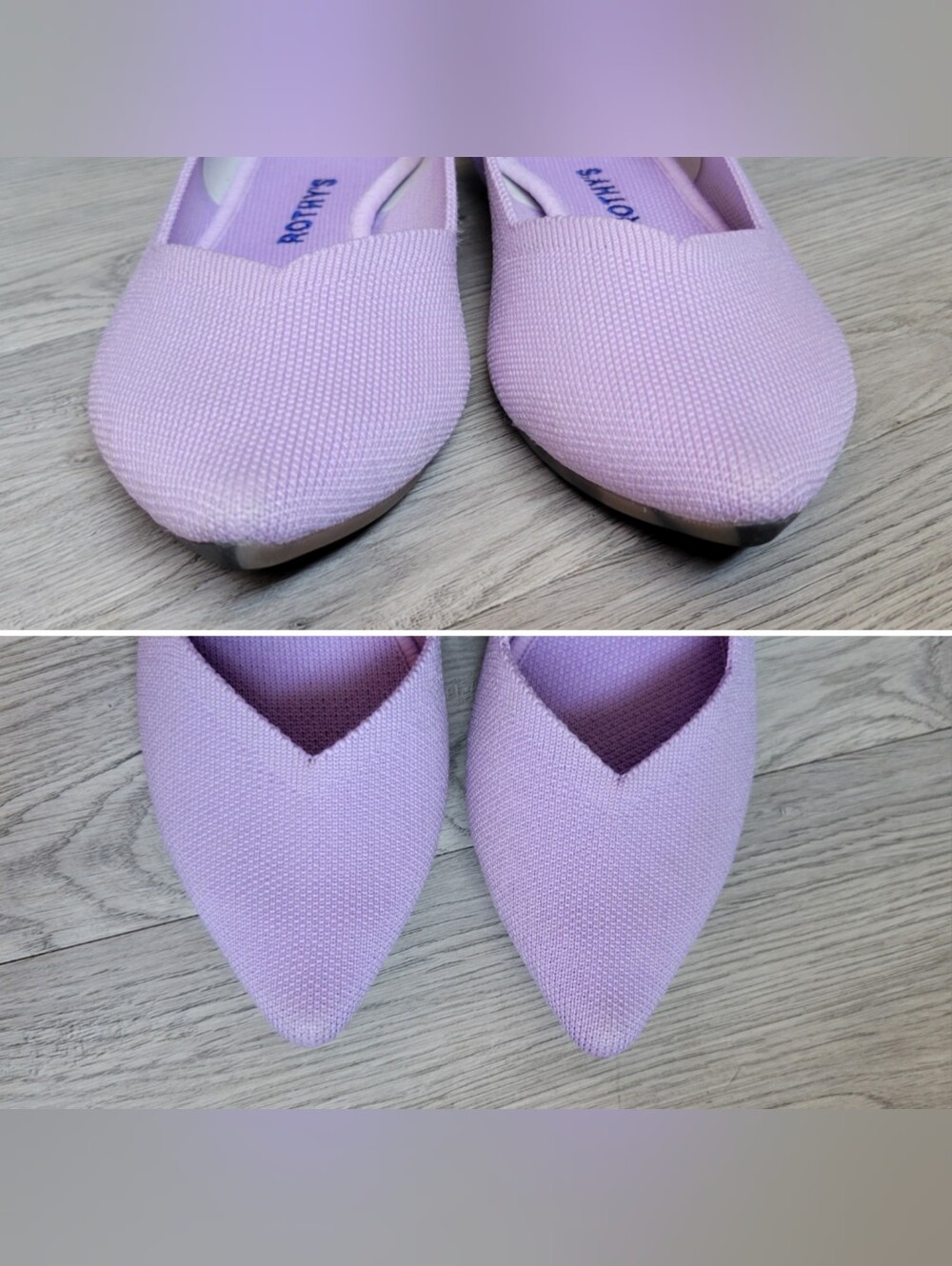 Rothy's The Point Soft Orchid Lilac & Tortoise Sole Flats, Women US 8.5 EU 39 - Picture 5 of 16